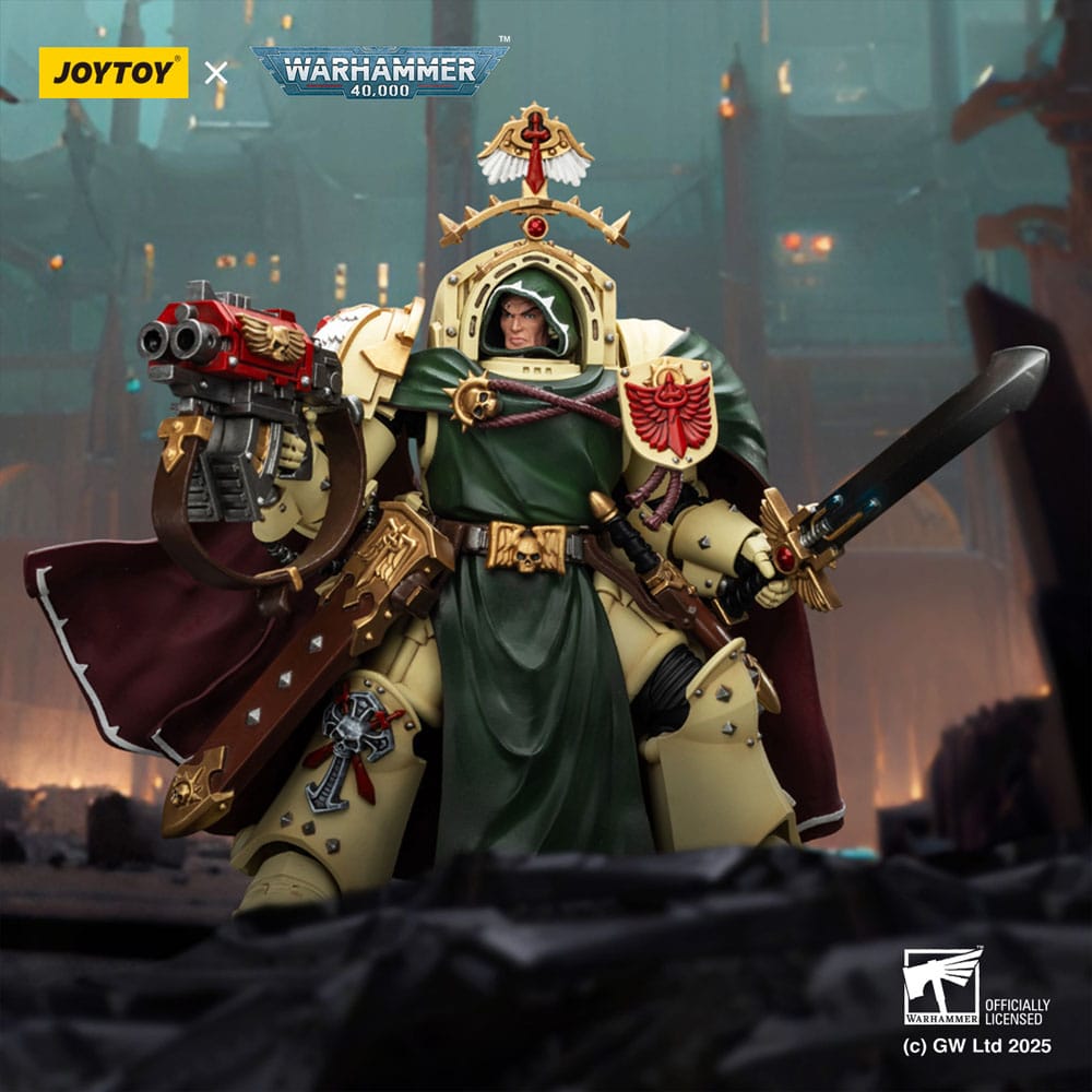 Warhammer 40,000: Dark Angels Action Figure Belial Grand Master of The Deathwing With the Sword of Silence and Storm Bolter 14 cm