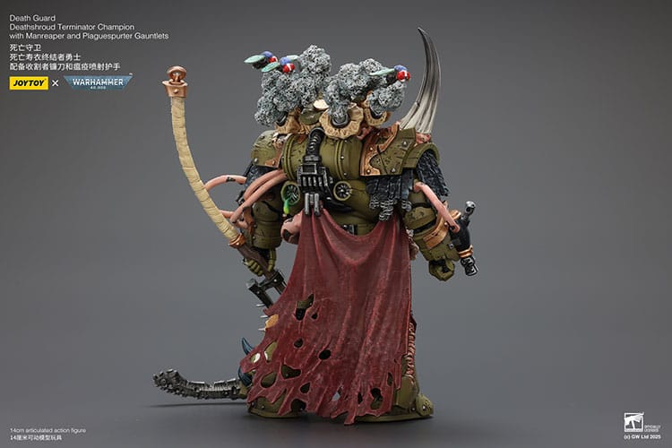 Warhammer 40k Action Figure 1/18 Death Guard Deathshroud Terminator Championwith Manreaper and Plaguespurter Gauntlets 14 cm