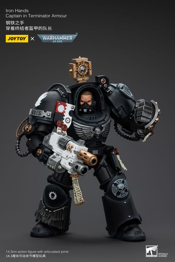 Warhammer 40k Actionfigur 1/18 Iron Hands Captain in Terminator Armour 14 cm