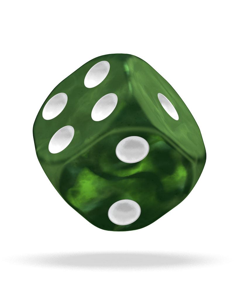 Oakie Doakie Dice W6 Würfel 12 mm Marble - Grün (36)