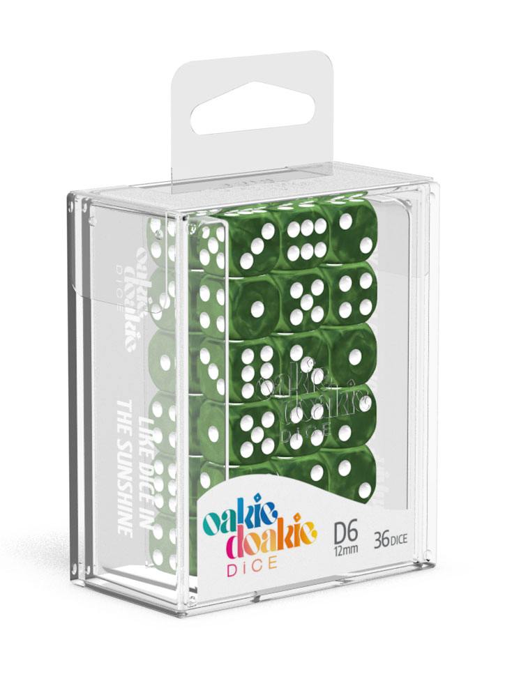 Oakie Doakie Dice W6 Würfel 12 mm Marble - Grün (36)