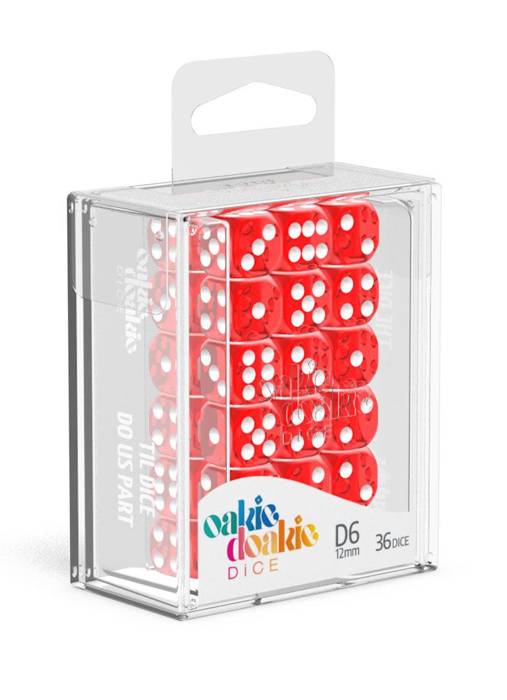 Oakie Doakie Dice W6 Würfel 12 mm Translucent - Rot (36)