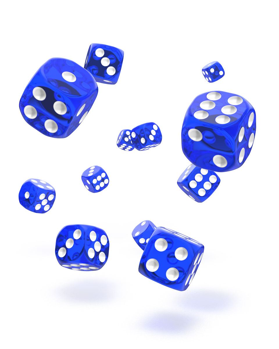 Oakie Doakie Dice D6 Dice 12 mm Translucent - Blue (36)