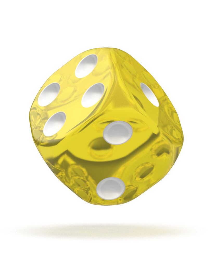 Oakie Doakie Dice W6 Würfel 12 mm Translucent - Gelb (36)