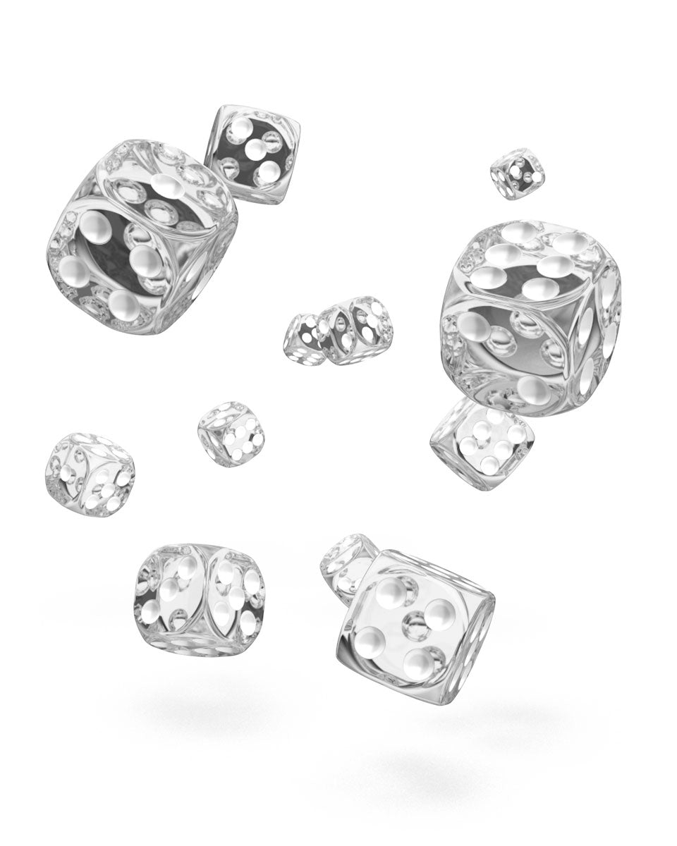 Oakie Doakie Dice D6 Dice 12 mm Translucent - Clear (36)