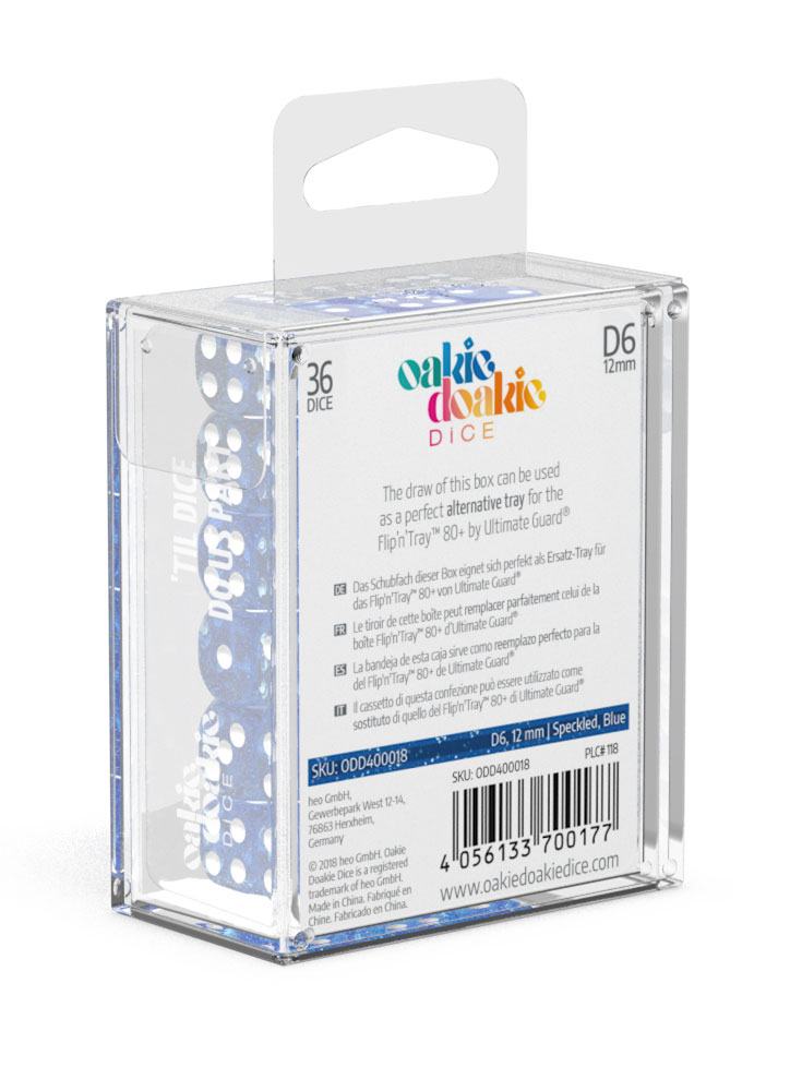 Oakie Doakie Dice D6 Dice 12 mm Speckled - Blue (36)