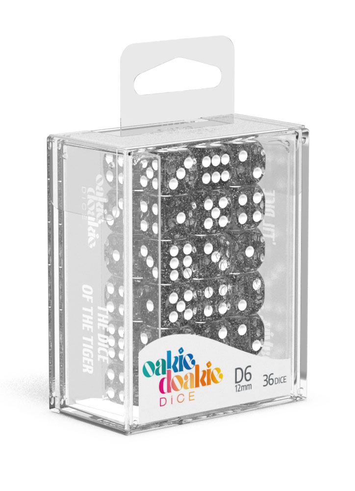 Oakie Doakie Dice W6 Würfel 12 mm Speckled - Schwarz (36)