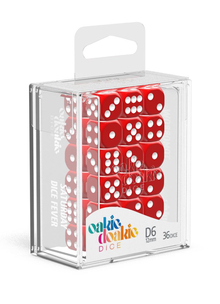 Oakie Doakie Dice W6 Würfel 12 mm Solid - Rot (36)