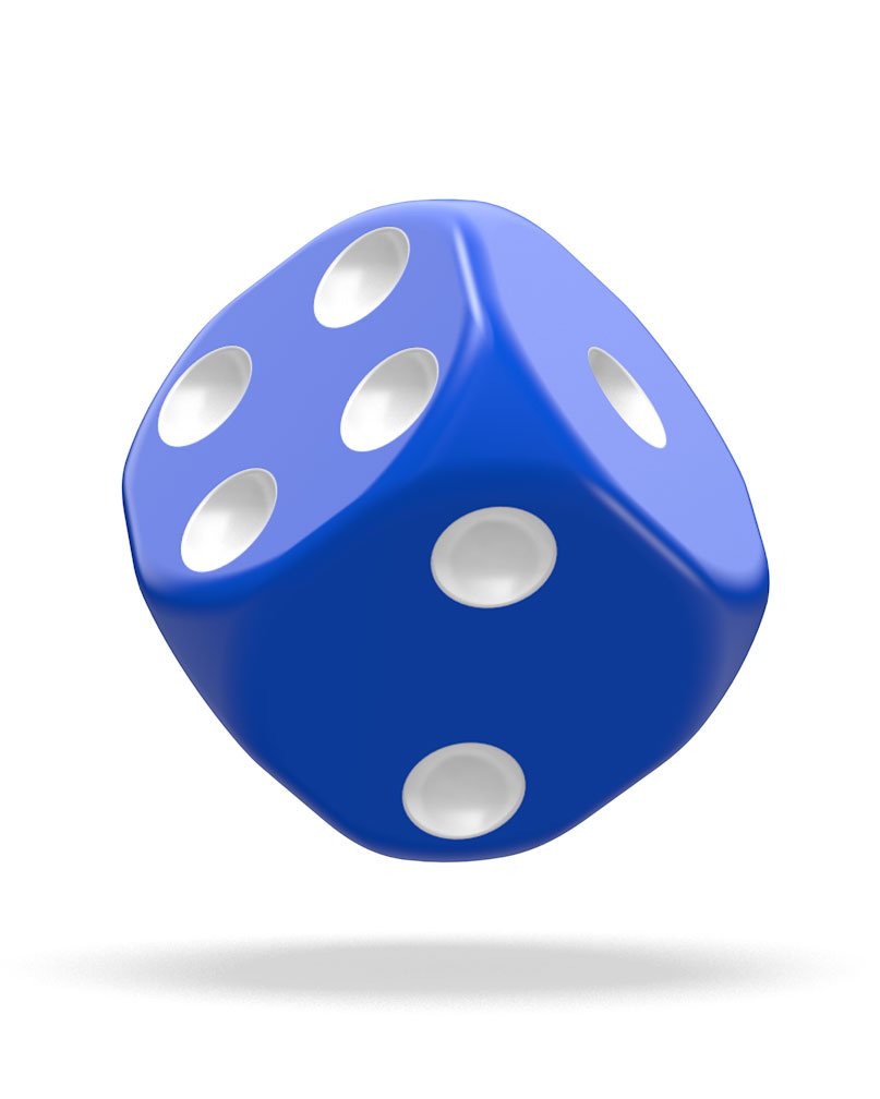 Oakie Doakie Dice W6 Würfel 12 mm Solid - Blau (36)