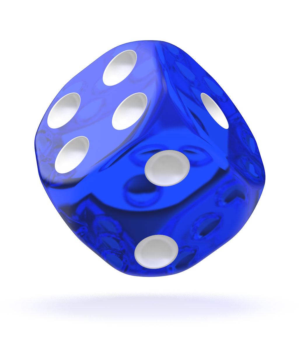 Oakie Doakie Dice D6 Dice 16 mm Translucent - Blue (12)
