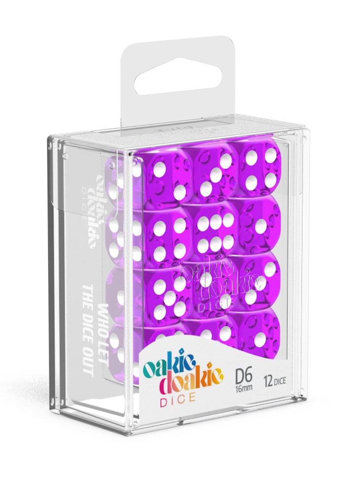 Oakie Doakie Dice W6 Würfel 16 mm Translucent - Lila (12)