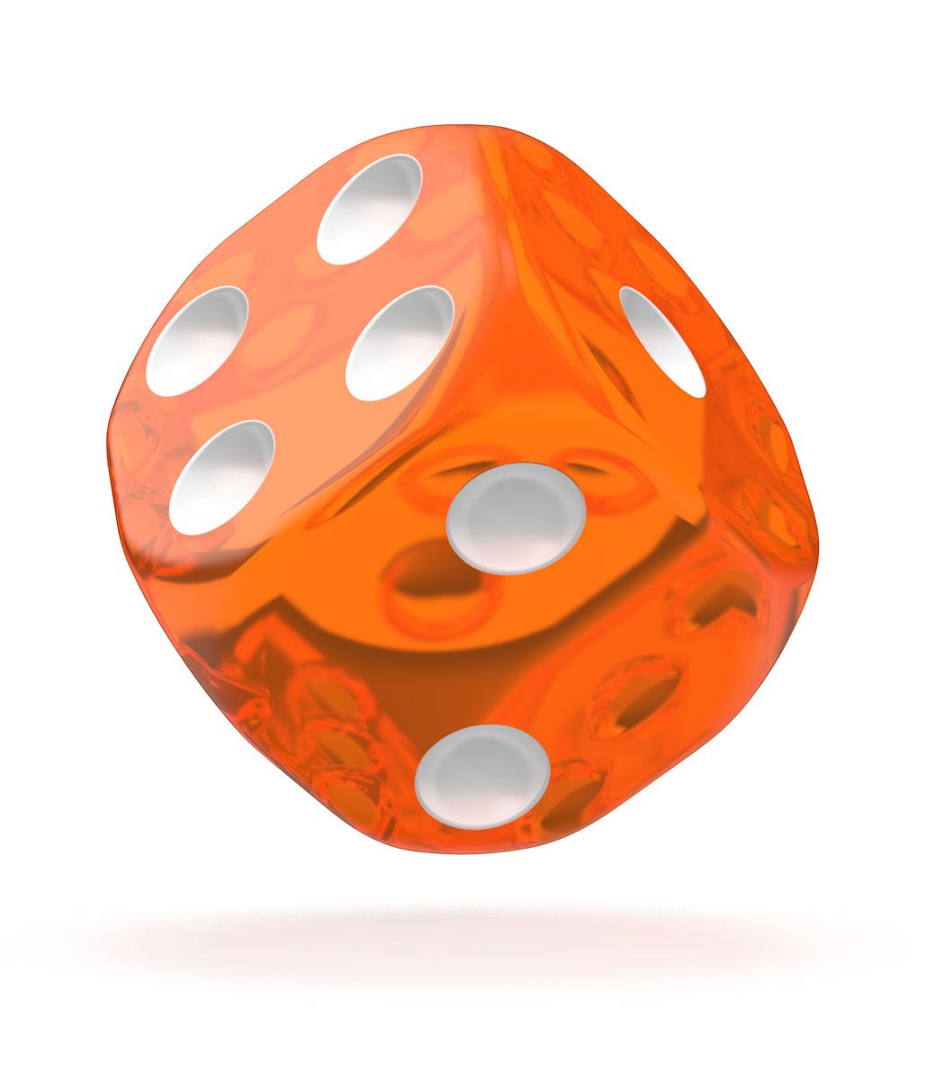 Oakie Doakie Dice D6 Dice 16 mm Translucent - Orange (12)