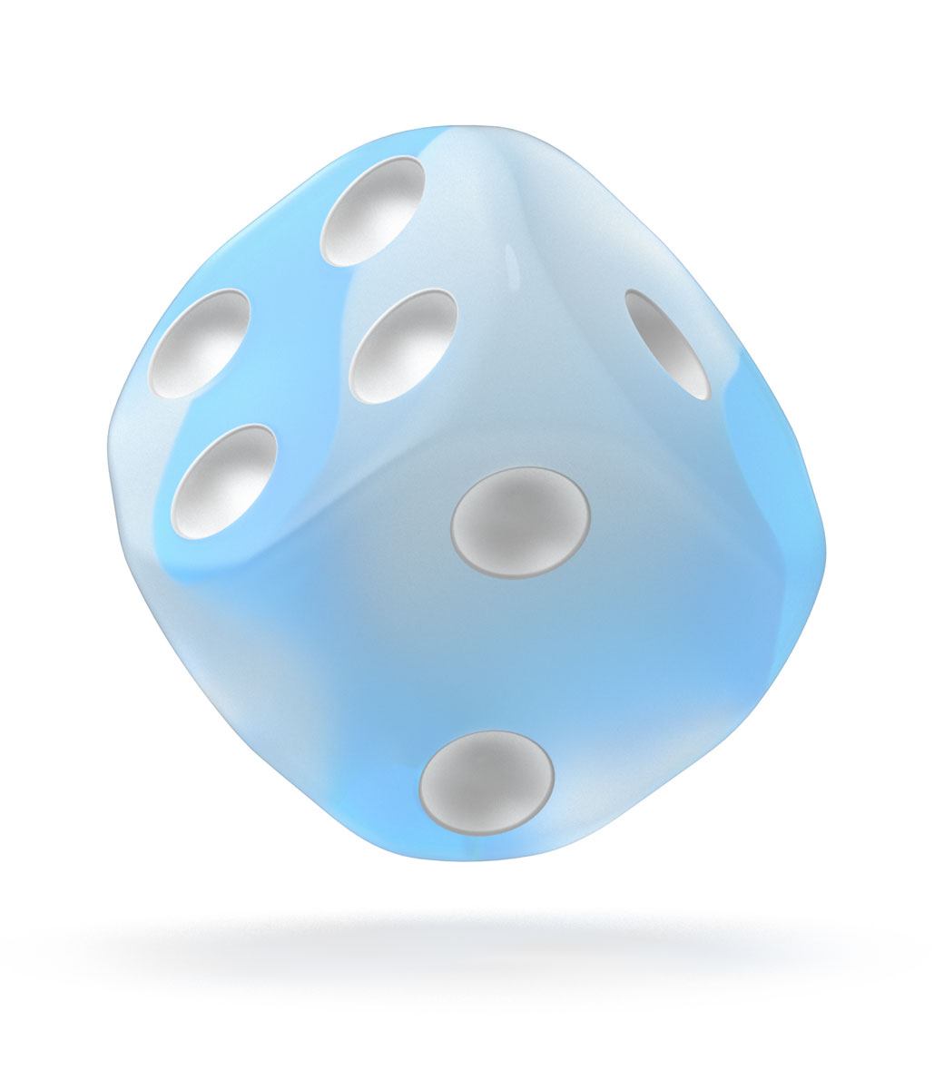 Oakie Doakie Dice D6 Dice 16 mm Glow in the Dark - Arctic (12)