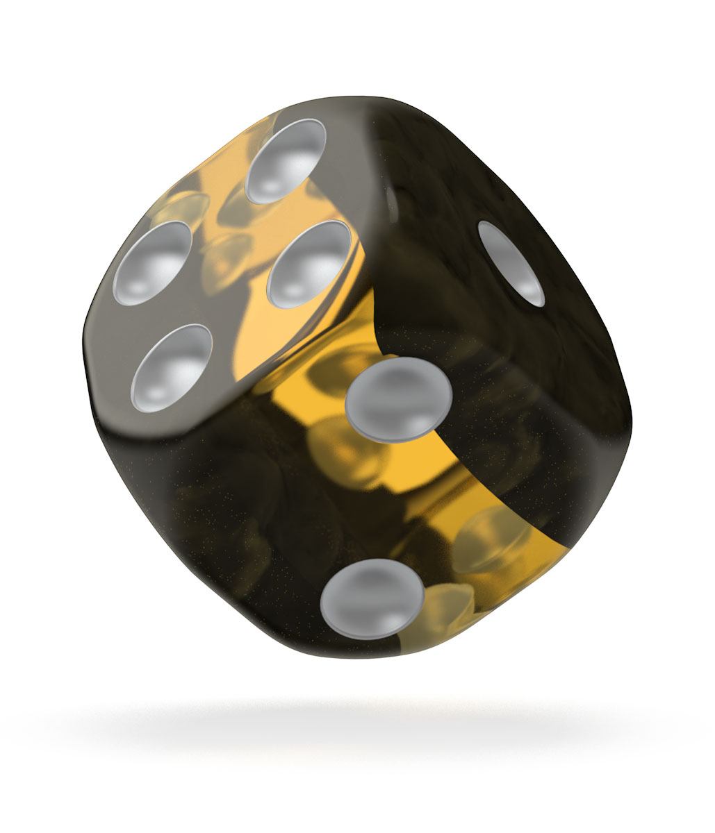 Oakie Doakie Dice D6 Dice 16 mm Enclave - Amber (12)