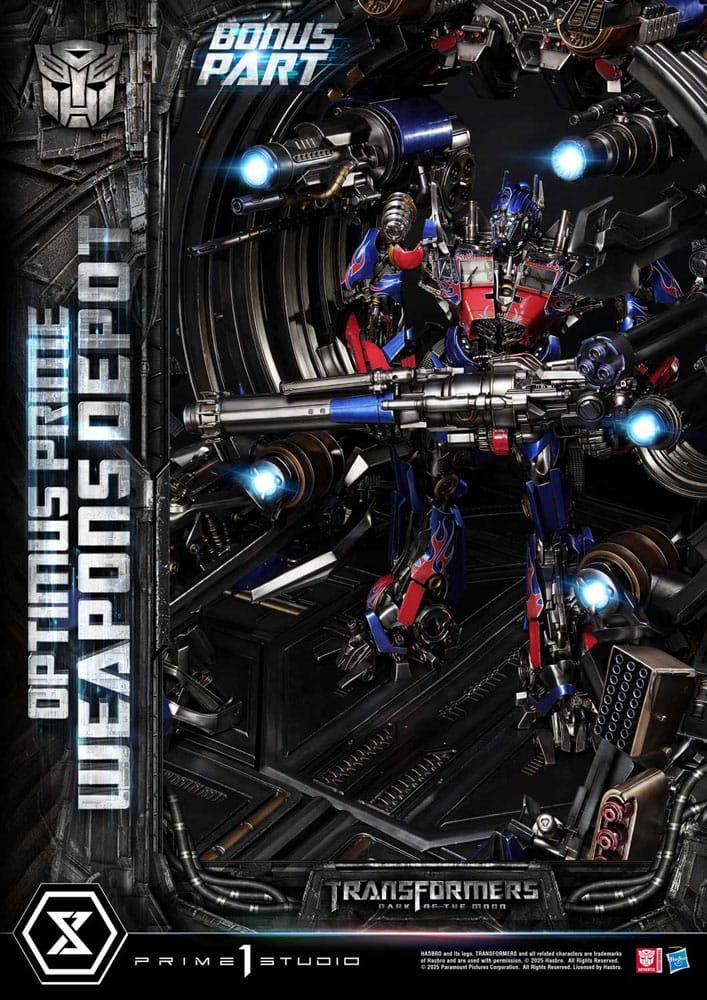 Transformers: Dark of the Moon (Film) Museum Masterline Statue Optimus Prime Weapons Depot Bonus Version 127 cm