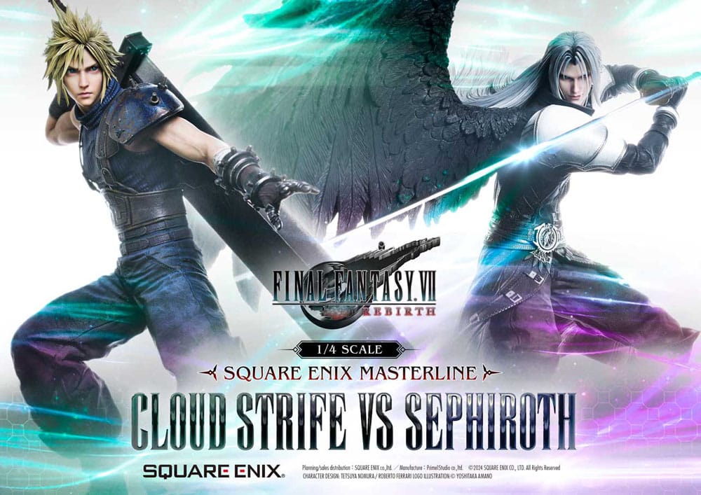 Final Fantasy VII Rebirth Masterline Statuen 2er-Pack 1/4 Cloud Strife vs Sephiroth 69 cm