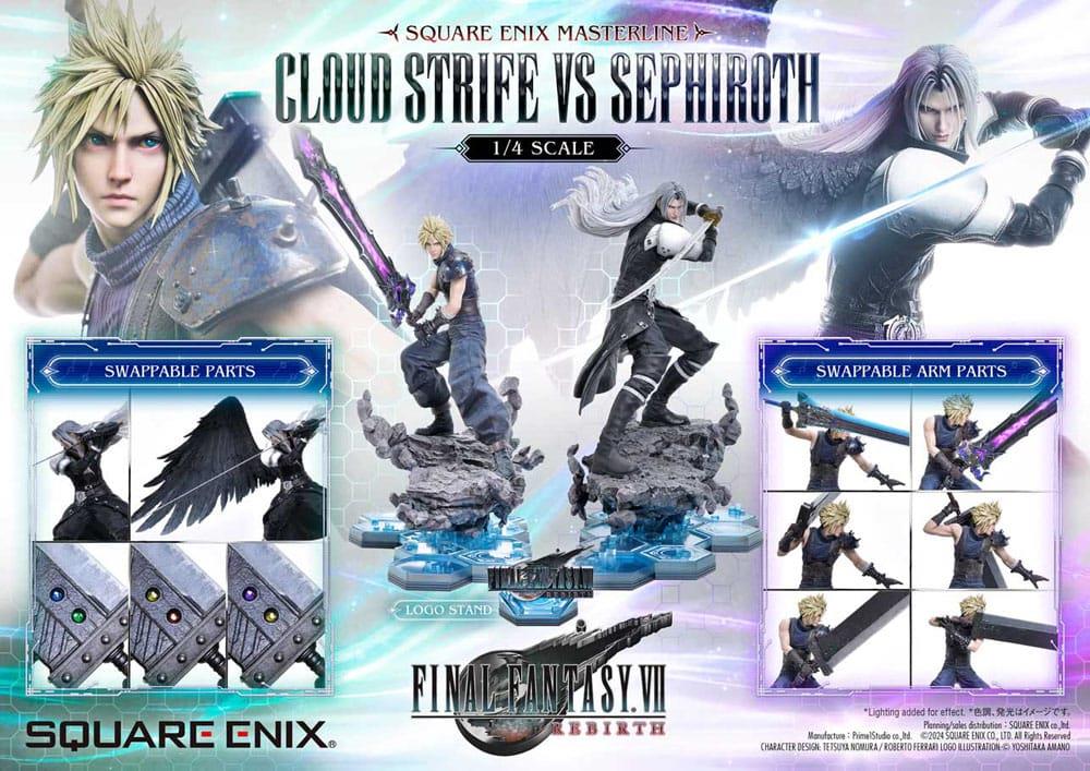 Final Fantasy VII Rebirth Masterline Statuen 2er-Pack 1/4 Cloud Strife vs Sephiroth 69 cm