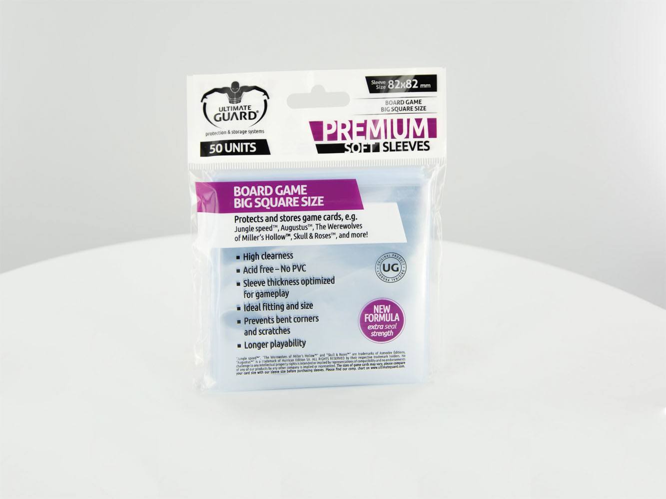 Ultimate Guard Premium Soft Sleeves für Brettspielkarten Quadratisch Groß (50)
