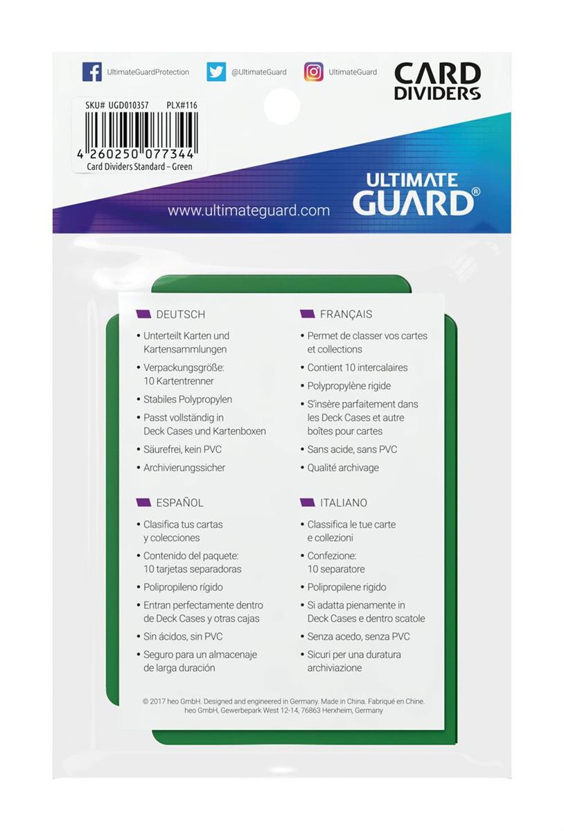Ultimate Guard Kartentrenner Standardgröße Grün (10)