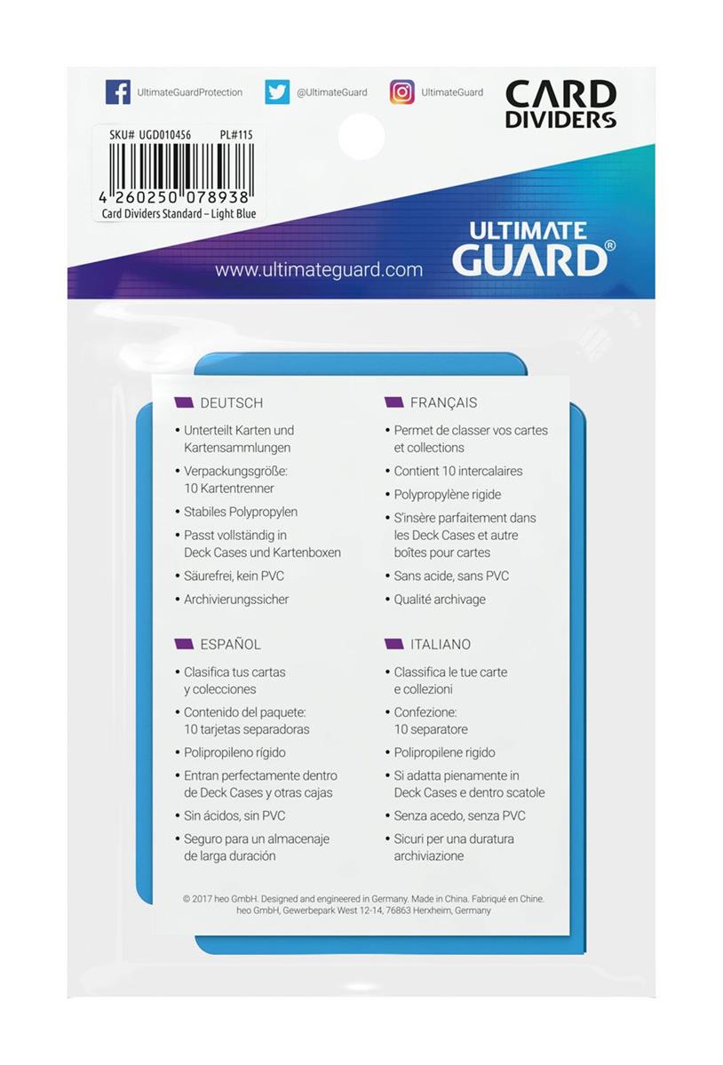 Ultimate Guard Kartentrenner Standardgröße Hellblau (10)