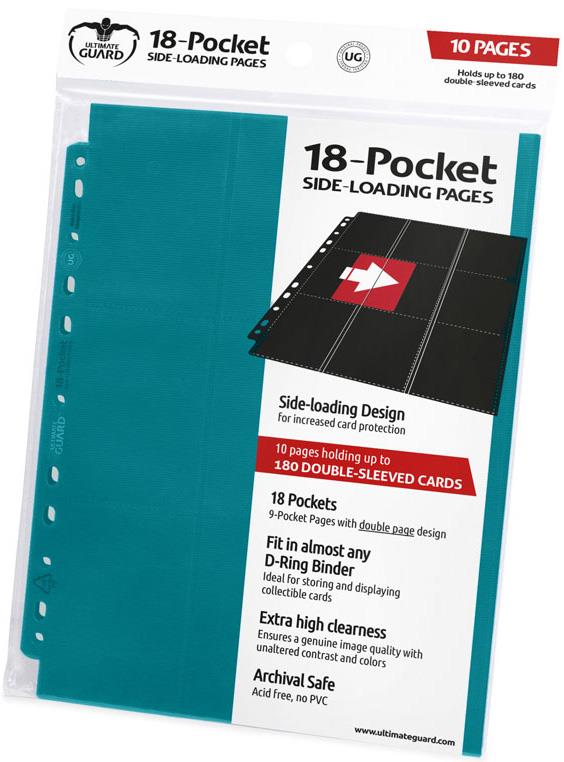 Ultimate Guard 18-Pocket Pages Side-Loading Petrolblau (10)