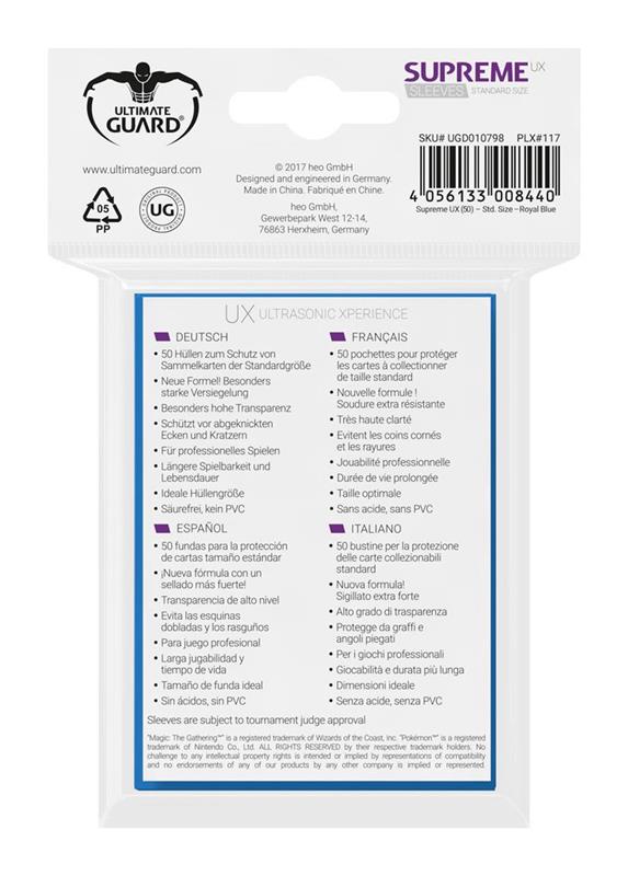 Ultimate Guard Supreme UX Sleeves Standard Size Royal Blue (50)