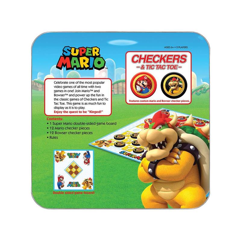 Super Mario Boardgame Checkers & Tic-Tac-Toe Mario vs. Bowser Collector's Game (EN)