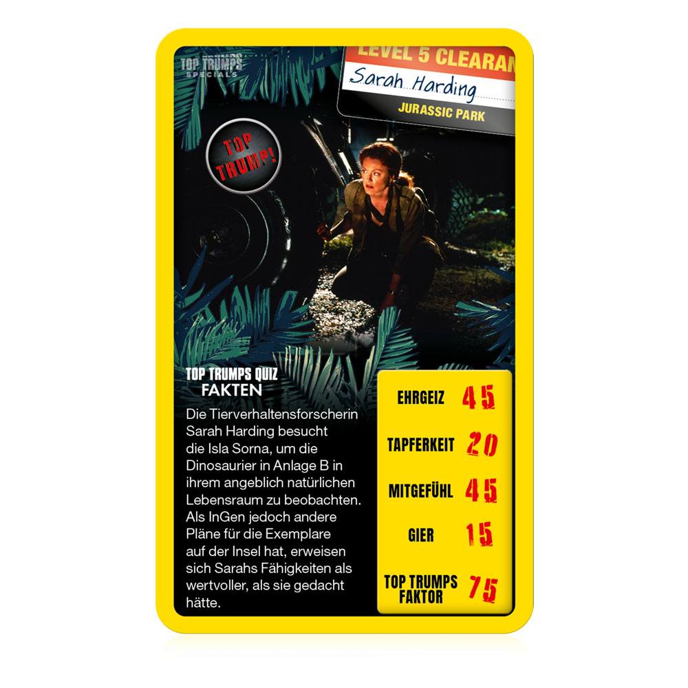 Jurassic Park Card Game Top Trumps Quiz (GER)