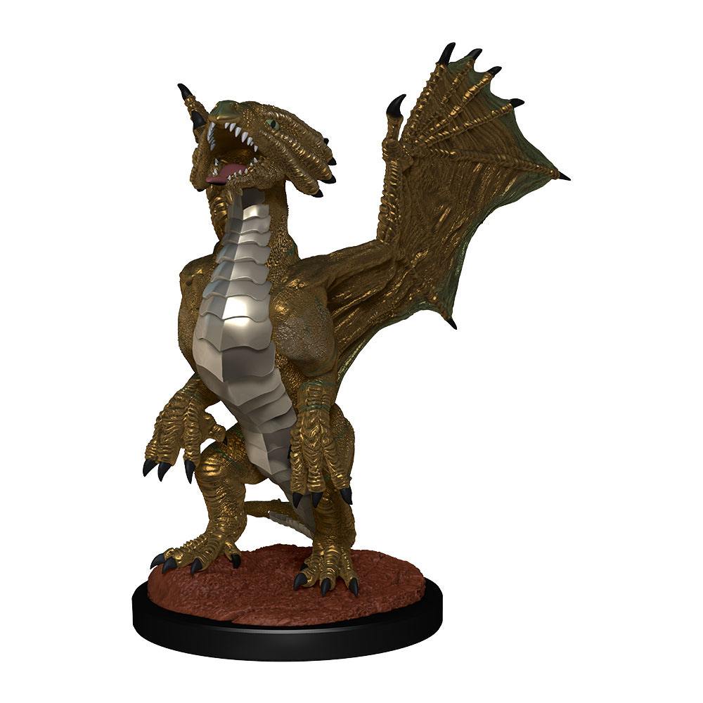 D&D Nolzur's Marvelous Miniatures Unpainted Bronze Dragon Wyrmling & Sea found Treasure