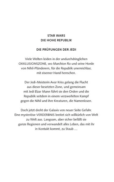 Star Wars - Die Hohe Republik - Hüte dich vor den Namenlosen(Jugendroman)