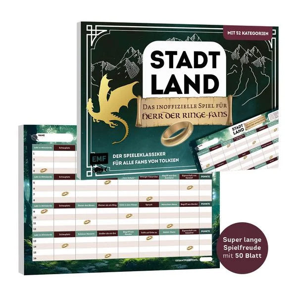 Stadt, Land, das inoffizielle Spiel für Herr der Ringe-Fans - Der Spieleklassiker für alle Fans von Tolkien