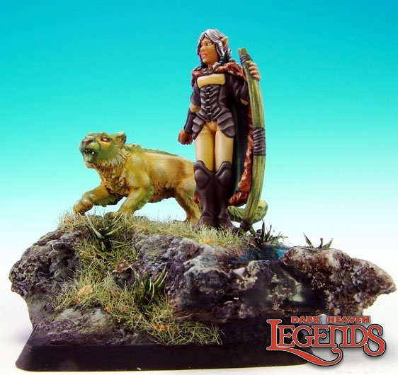 Reaper 03401: Aeris, Elf Ranger & Panther, Dark Heaven Legends