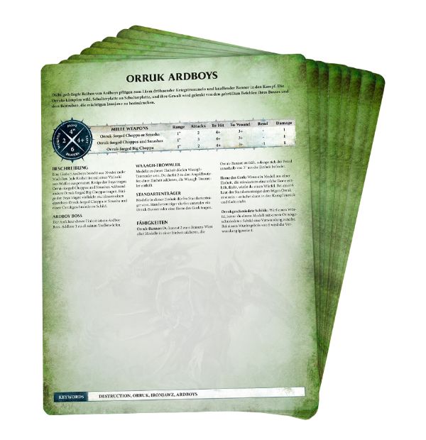 Warscroll Cards: Ironjawz, German