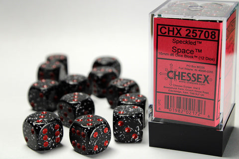 Speckled 16 mm d6 Space Dice Block (12 dice)