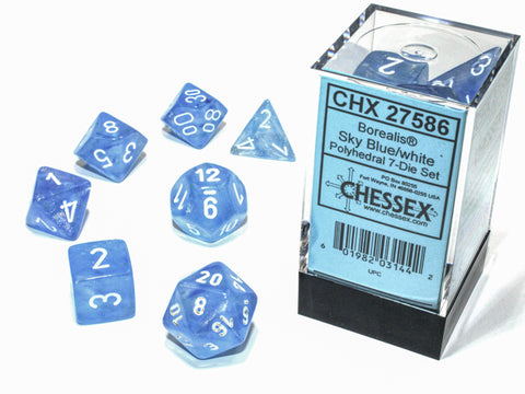 Borealis® Polyhedral Sky Blue/White Luminary™ 7-Die Set