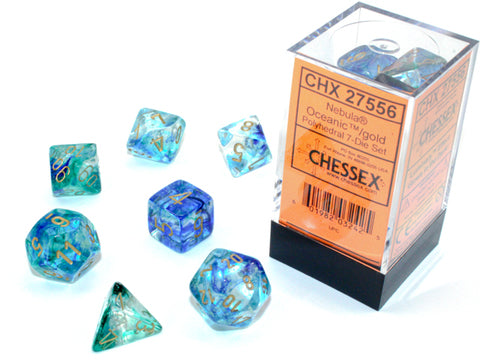 Nebula® Polyhedral Oceanic™/Gold Luminary™ 7-Die Set