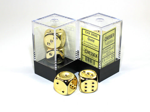 Gold Metallic 16mm d6 Pair