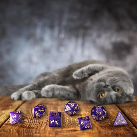 Q-Workshop Dice: CATS Dice Set: Purrito