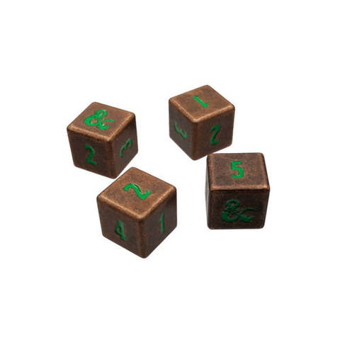 UP - Heavy Metal Feywild Copper and Green D6 Dice Set (4ct) for Dungeons & Dragons