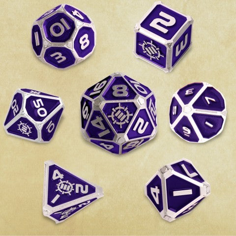 ENHANCE Tabletop Collectors Edition 7pc Metal RPG Dice Set Purple