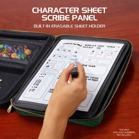 ENHANCE Tabletop RPG Organizer Case Collector's Edition Green Dragon Scales