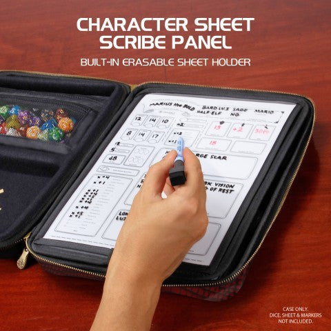ENHANCE Tabletop RPG Organizer Case Collector's Edition Red Dragon Scales