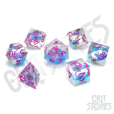 Sunlit Garden Sharp Edge Resin RPG Dice Set
