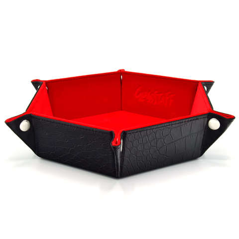 Hexagonal Foldable Rolling Tray - Dragon Skin Red