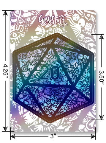 Holographic Mosaic D20 Sticker