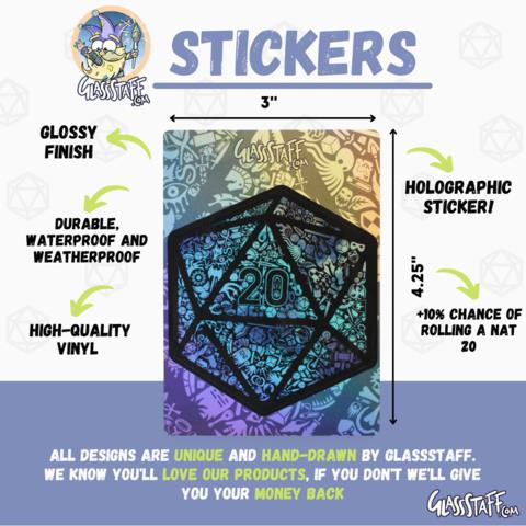 Holographic Mosaic D20 Sticker