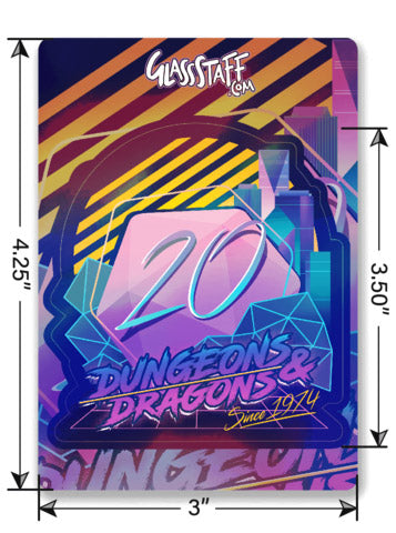 Holographic Retro D20 Sticker