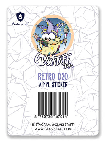 Holographic Retro D20 Sticker