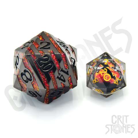 Dice "Pyroblade" 33mm Metal D20