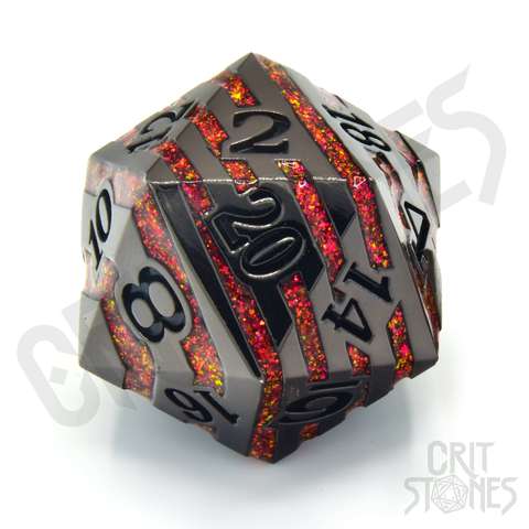 Dice "Pyroblade" 33mm Metal D20